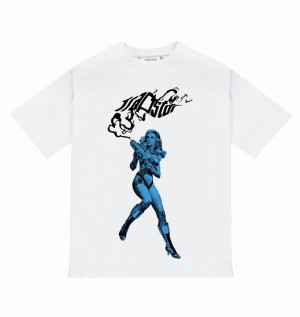 White Trapstar Extraordinary Tee Men's T Shirts | ZNSHJG-560