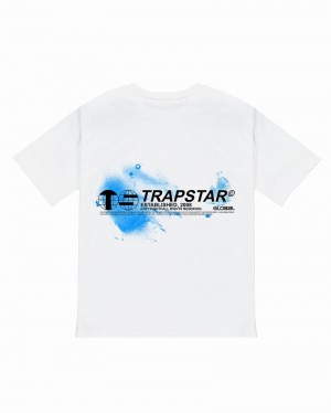 White Trapstar Global Distribution Tee Men's T Shirts | MTPGVS-134