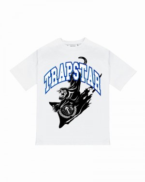 White Trapstar Global Takeover Tee Men's T Shirts | JAFMHK-509