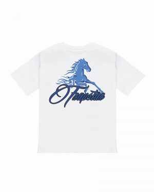 White Trapstar Horse Power 2.0 Tee Men's T Shirts | IYRTAM-465