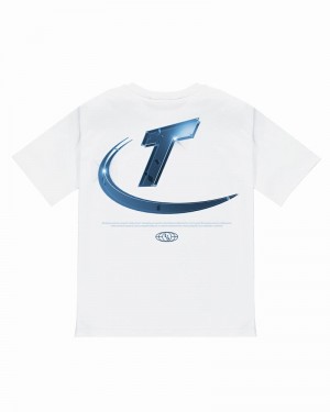 White Trapstar Hyperdrive High Density Tee Men's T Shirts | JYOQIL-712