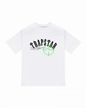 White Trapstar Irongate Prime Target Tee Men's T Shirts | PVIQRT-348