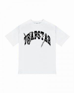 White Trapstar Links Tee Men's T Shirts | NAFEJZ-720