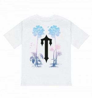 White Trapstar Paradise It’s A Secret Tee Men's T Shirts | KRANOP-927