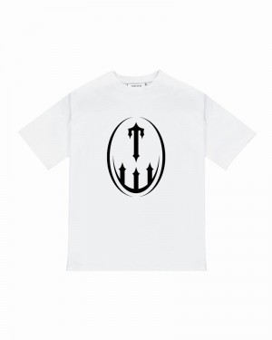 White Trapstar T Crest Tee Men's T Shirts | UQOJMK-319