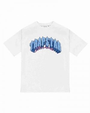 White Trapstar Trap City Tee Men's T Shirts | NGFZMY-298