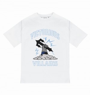 White Trapstar Victorious Villains Tee Men's T Shirts | SNLUMT-769