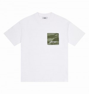 White / Camo Trapstar Hyperdrive Pocket Tee Men's T Shirts | JPAQSO-173