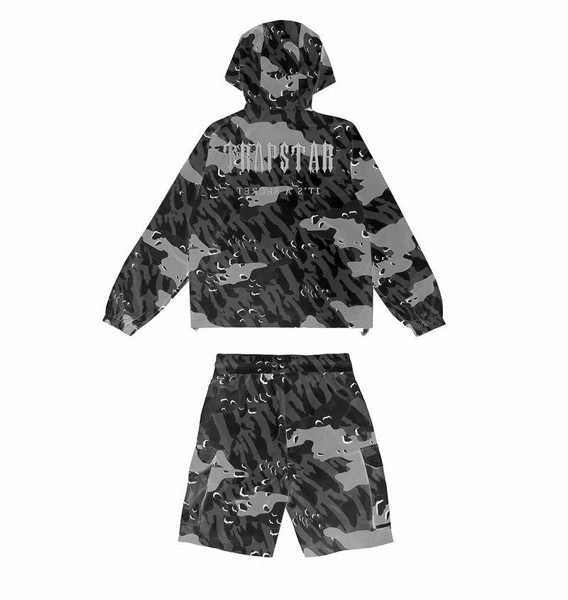 Black Camo Trapstar Decoded Camo Shorts Men's Sets | HJMVQS-071