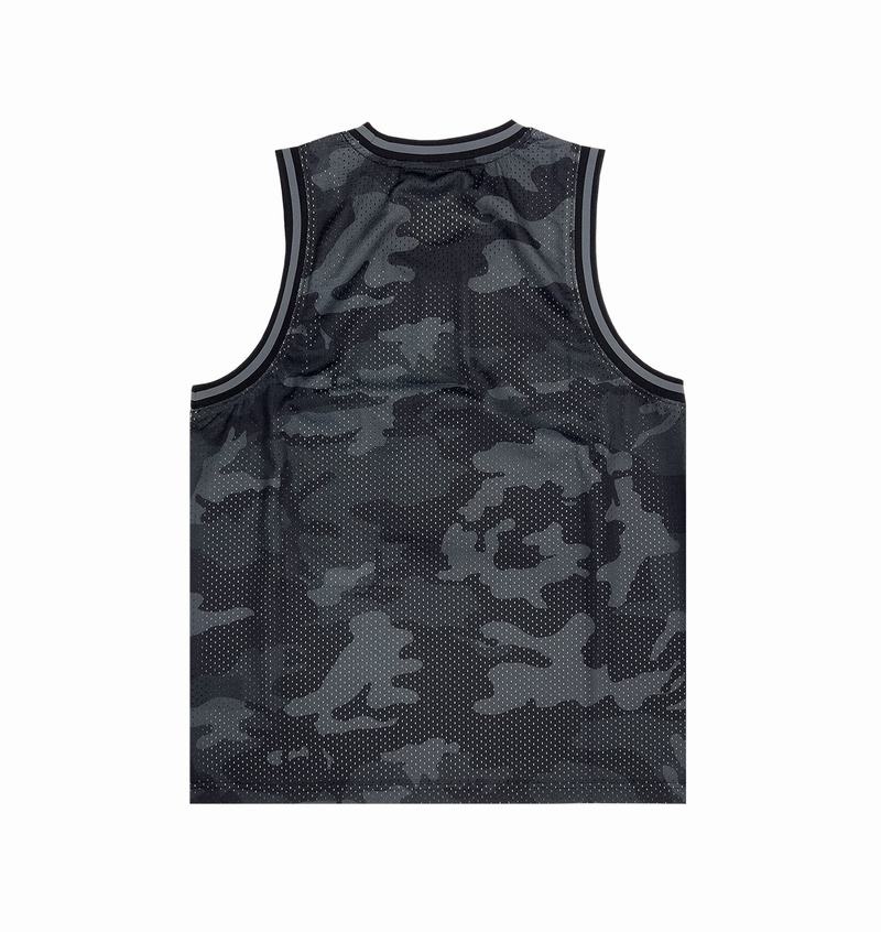 Black Camo Trapstar Shooters SS23 Basketball Vest Men's T Shirts | PIOSZB-769