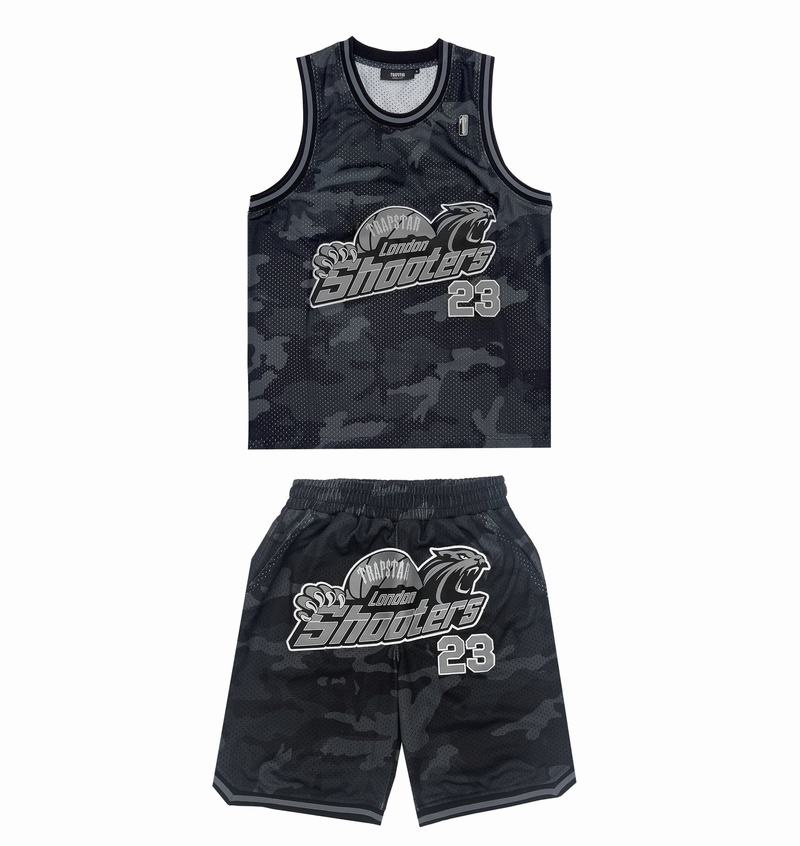 Black Camo Trapstar Shooters SS23 Basketball Vest Men's T Shirts | PIOSZB-769