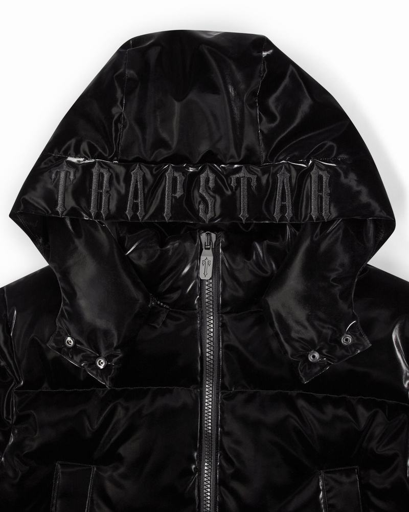 Black Trapstar Arch AW23 Hooded Puffer Women's Jackets | QAURVH-218