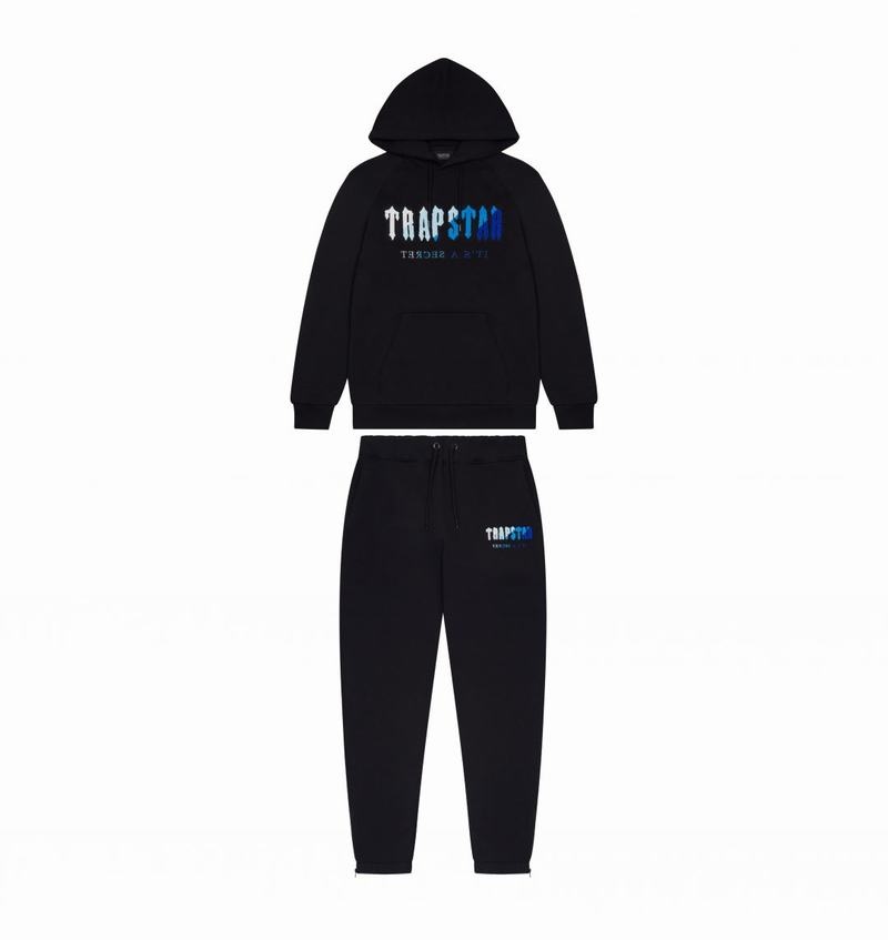 Black Trapstar Chenille Decoded Hoodie Men\'s Tracksuits | VDLZPU-806