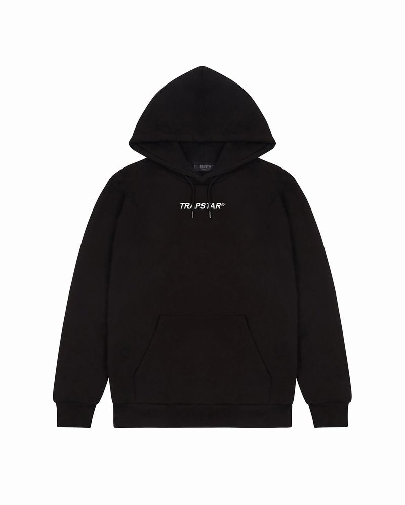 Black Trapstar Global Distribution Men's Hoodie | TZBHDU-206