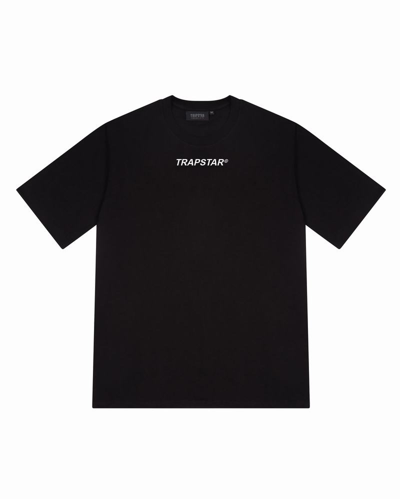 Black Trapstar Global Distribution Tee Men's T Shirts | LBQNVC-672