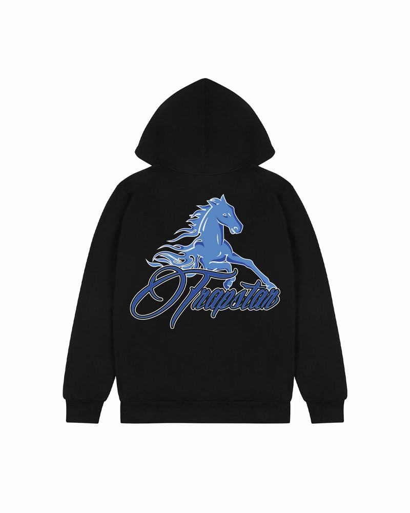 Black Trapstar Horse Power 2.0 Men\'s Hoodie | WRFAZC-871