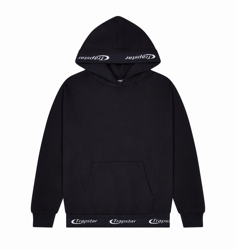 Black Trapstar Hyperdrive Rib Hoodie Men's Tracksuits | GRTCDQ-951