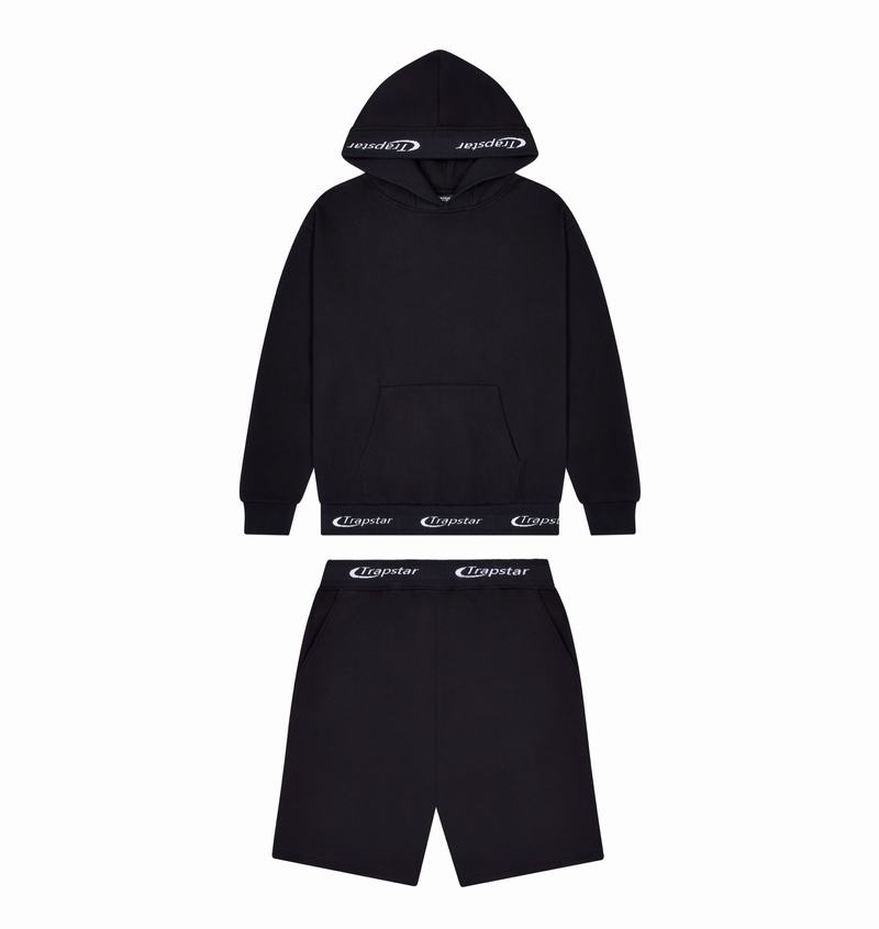 Black Trapstar Hyperdrive Rib Hoodie Men\'s Tracksuits | GRTCDQ-951