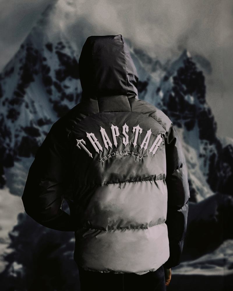 Black Trapstar Irongate Arch Puffer AW23 Men's Jackets | YDVATB-072