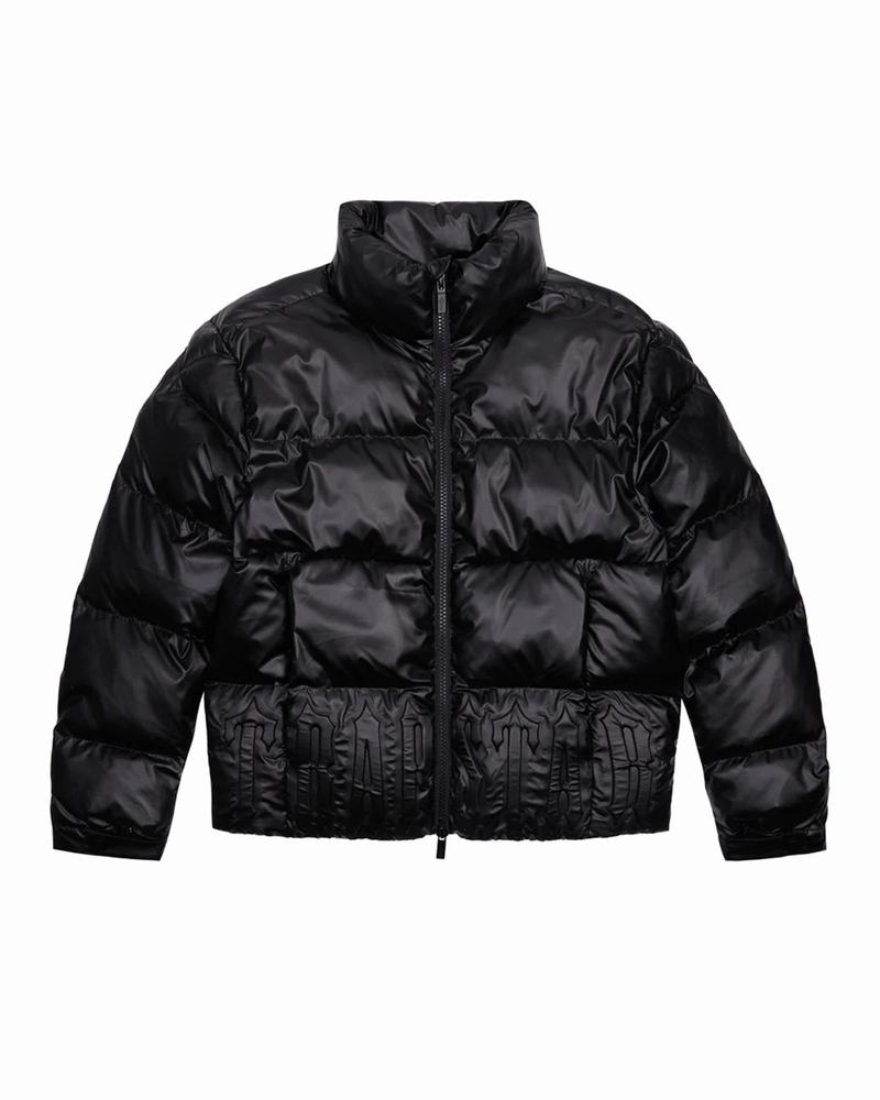 Black Trapstar Irongate Embossed Puffer Men\'s Jackets | ALDKUZ-305