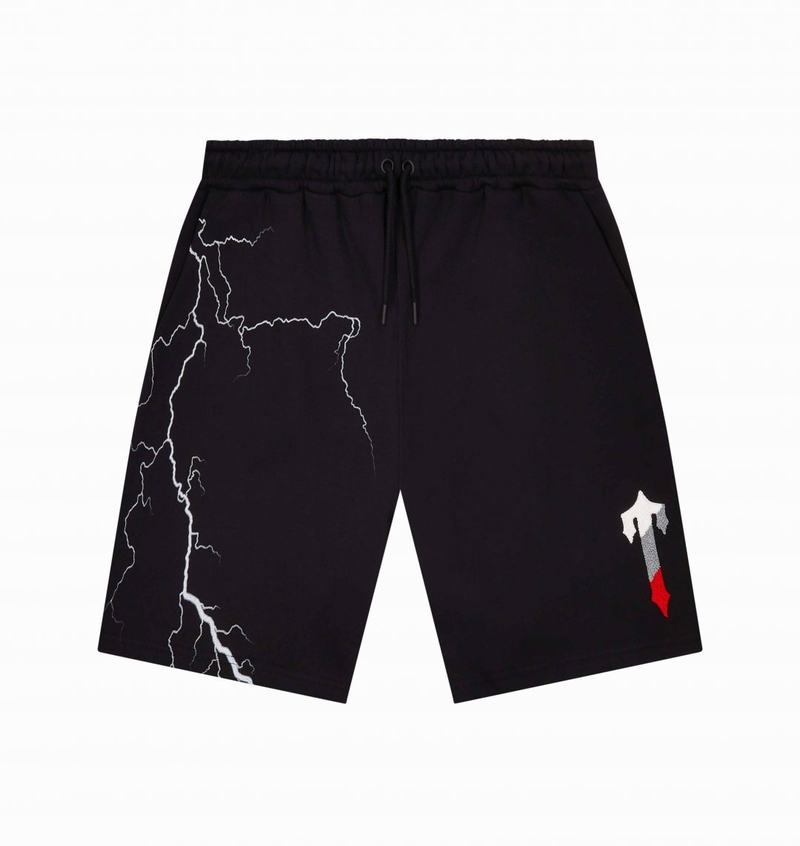 Black Trapstar Irongate T Lightning Shorts Men's Sets | HNQYDS-971