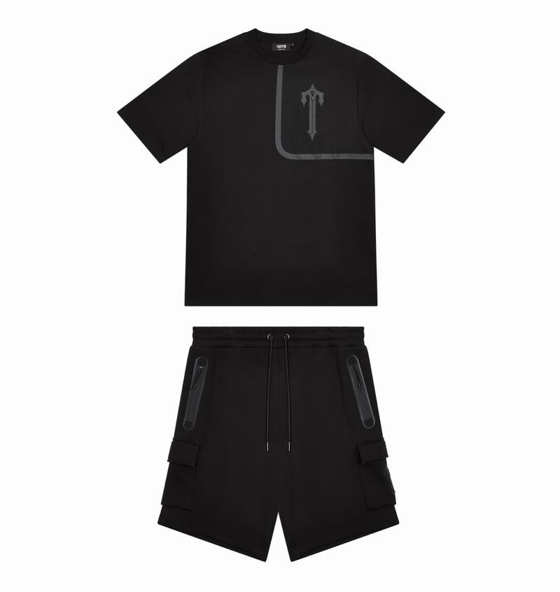 Black Trapstar Irongate T Tech Zip Shorts Men's Sets | JBPFLG-368