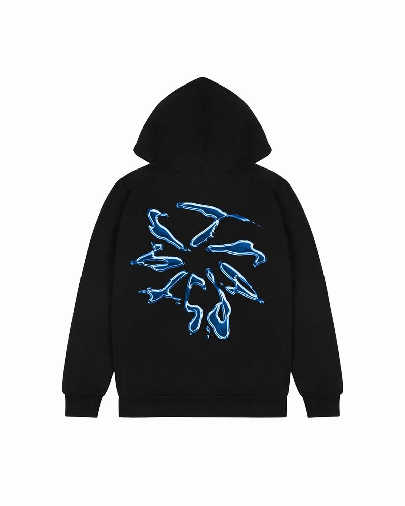 Black Trapstar Liquid Chrome 2.0 Men\'s Hoodie | VCQMAI-894