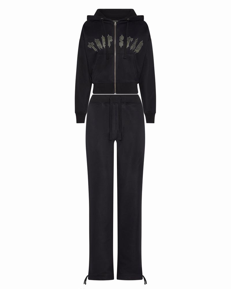 Black Trapstar Mesh Irongate Arch Hoodie Women's Tracksuits | LRUJGS-901