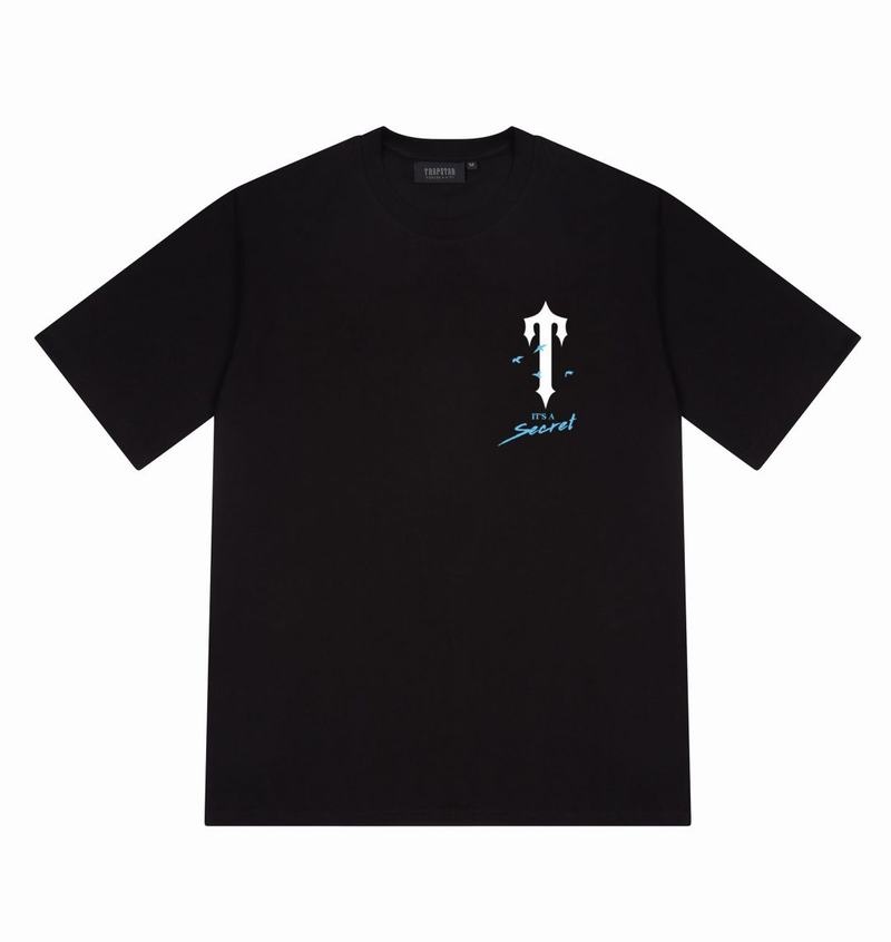 Black Trapstar Paradise It’s A Secret Tee Men's T Shirts | HYNZQT-287