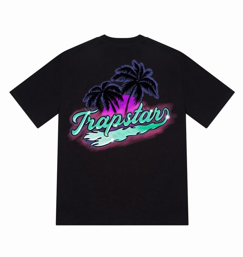 Black Trapstar Paradise SS23 Edition Tee Men\'s T Shirts | WGQLTO-892