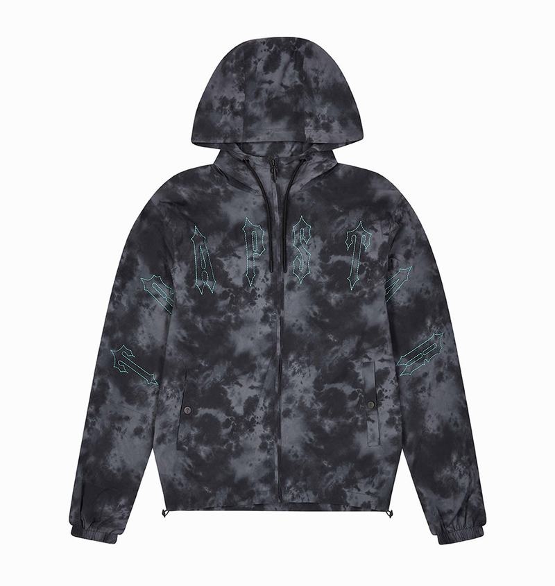 Black Trapstar Pigment Irongate Windbreaker Men\'s Jackets | ZNPYDG-154