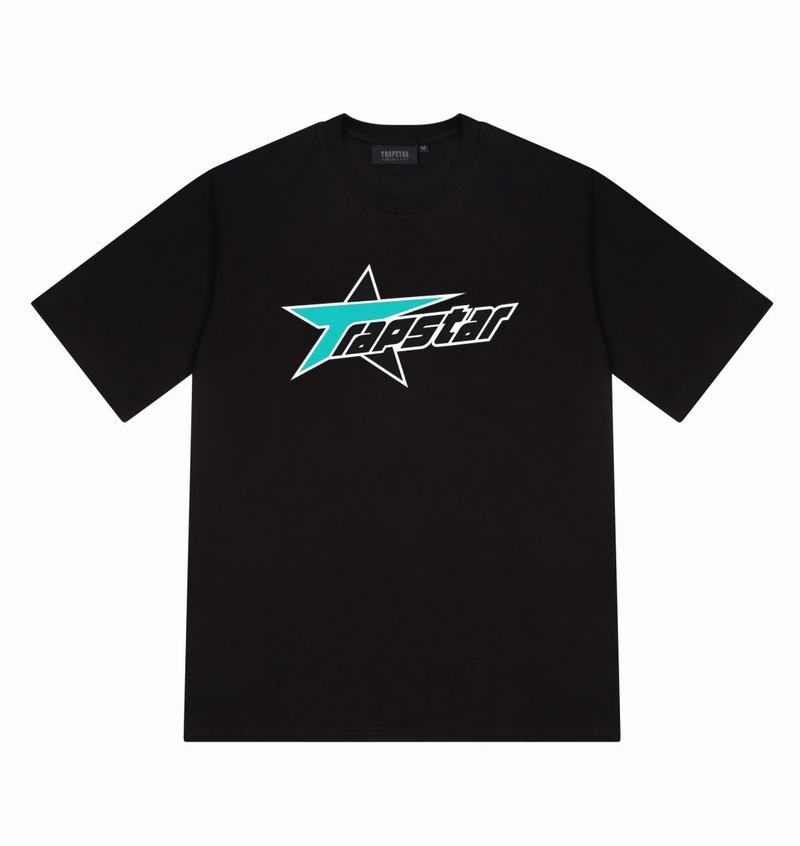 Black Trapstar Rockstar Tee Men's T Shirts | ZBDULA-103