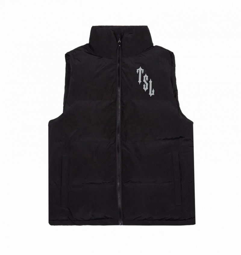 Black Trapstar Shooters Gilet Vest Men's Jackets | PRFDYJ-351