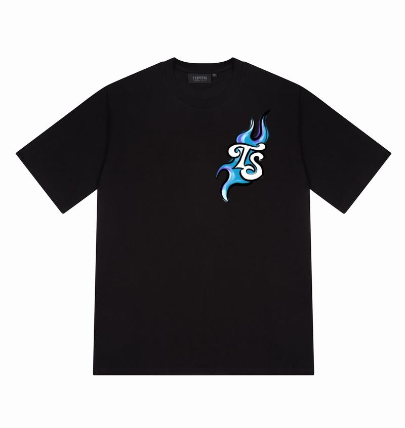 Black Trapstar Trail Blaze Tee Men's T Shirts | QJNXSD-685