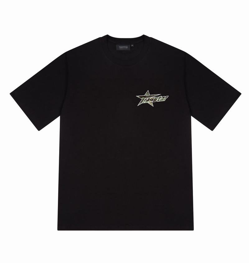 Black Trapstar Trap Invasion Tee Men's T Shirts | CONXVU-835