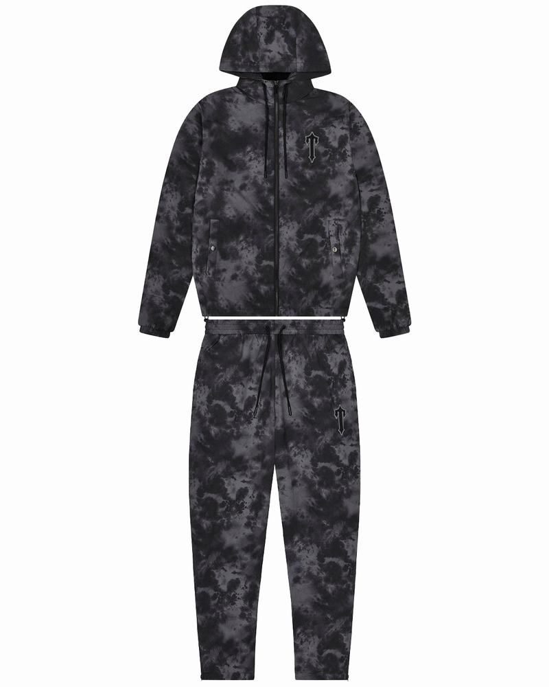 Black Trapstar Washed Irongate Men\'s Tracksuits | QKPNGM-637