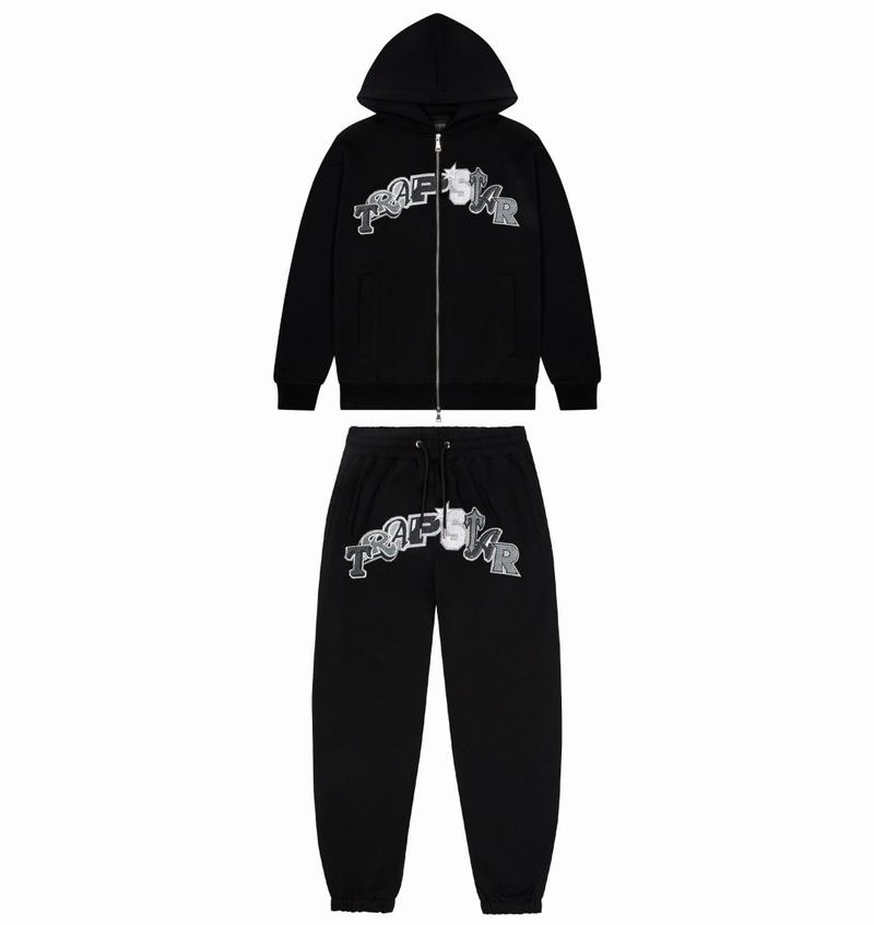 Black Trapstar Wildcard Chenille Hoodie Men\'s Tracksuits | WUEDIM-861