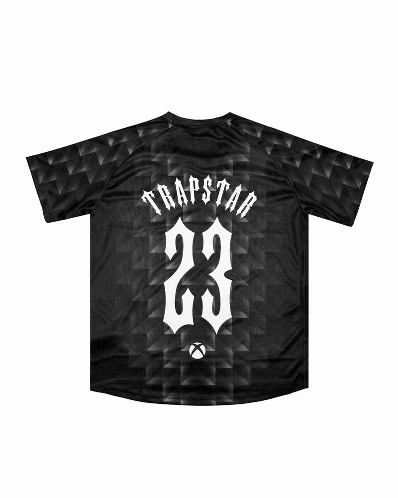 Black Trapstar | Xbox Football Jersey Men's T Shirts | UVITER-271