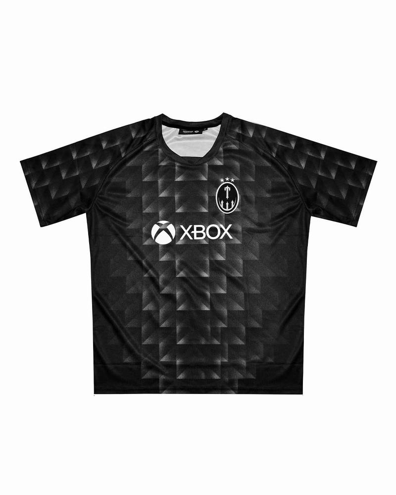 Black Trapstar | Xbox Football Jersey Men\'s T Shirts | UVITER-271