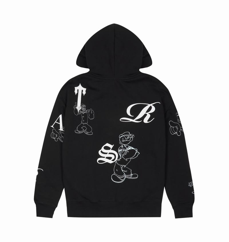 Black Trapstar x Iceberg Embroidered and Printed Popeye Men's Hoodie | WHVISA-928