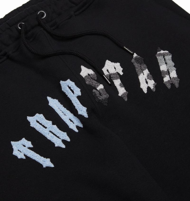 Black / Blue Camo Trapstar Irongate Chenille Arch Hooded Men's Tracksuits | IJLWDR-723