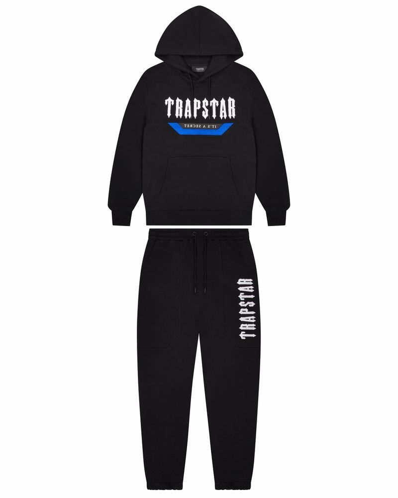 Black / Blue Trapstar Irongate Men\'s Tracksuits | IMATCU-578