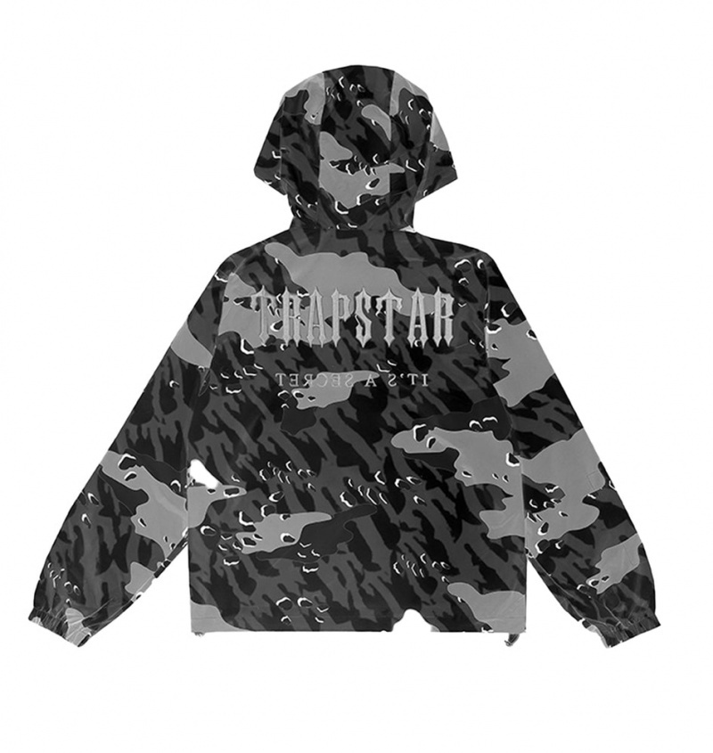 Black / Camo Trapstar Decoded Camo Men\'s Jackets | GCUQYS-450