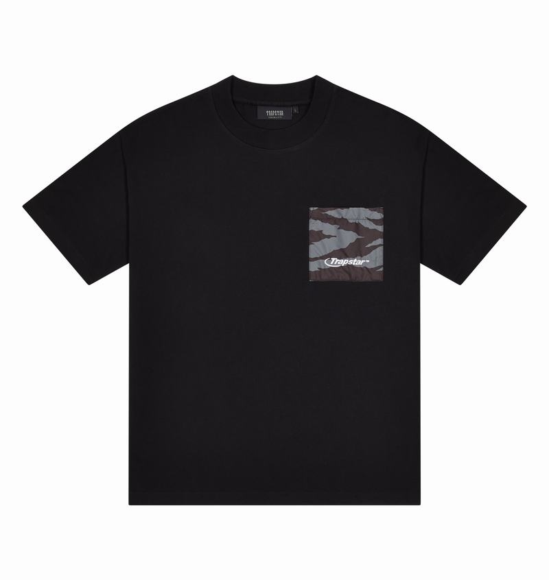 Black / Grey Camo Trapstar Hyperdrive Pocket Tee Men\'s T Shirts | KALUFN-792