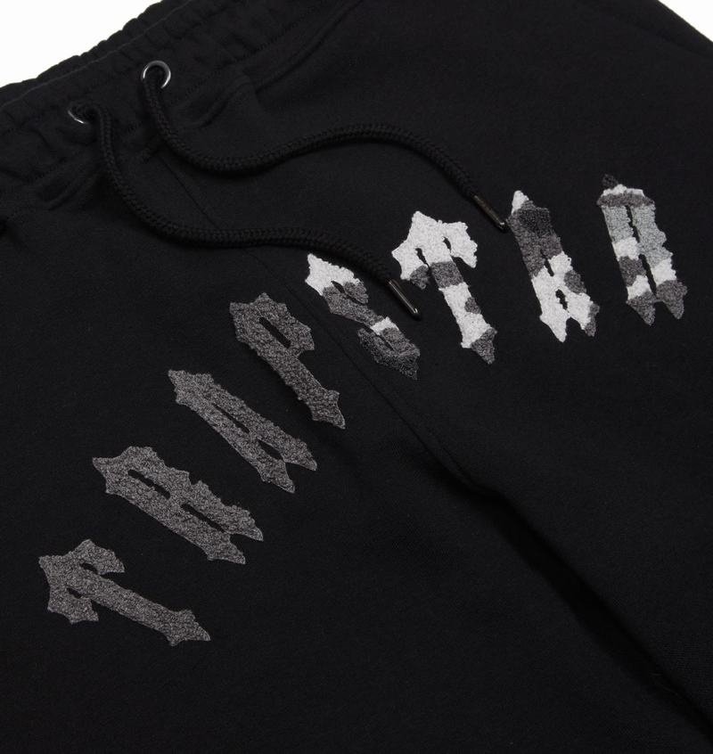 Black / Grey Camo Trapstar Irongate Chenille Arch Hooded Men's Tracksuits | AHFOXM-837