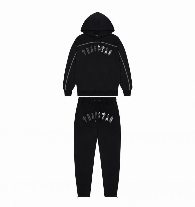 Black / Grey Camo Trapstar Irongate Chenille Arch Hooded Men\'s Tracksuits | AHFOXM-837