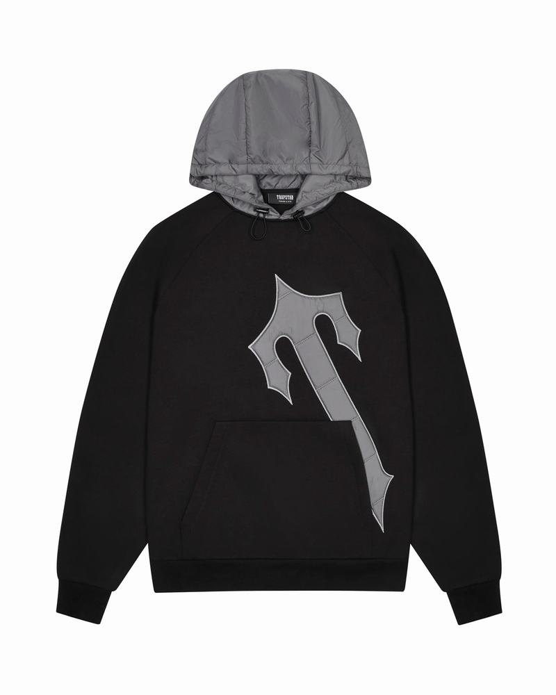 Black / Grey Trapstar Irongate T Hood Men's Tracksuits | KZDAJR-745