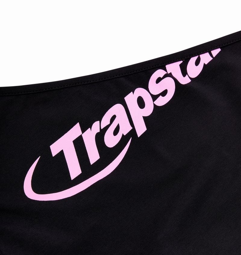 Black / Pink Trapstar Hyperdrive One Shoulder Vest Women's Tops | TEYJQV-143