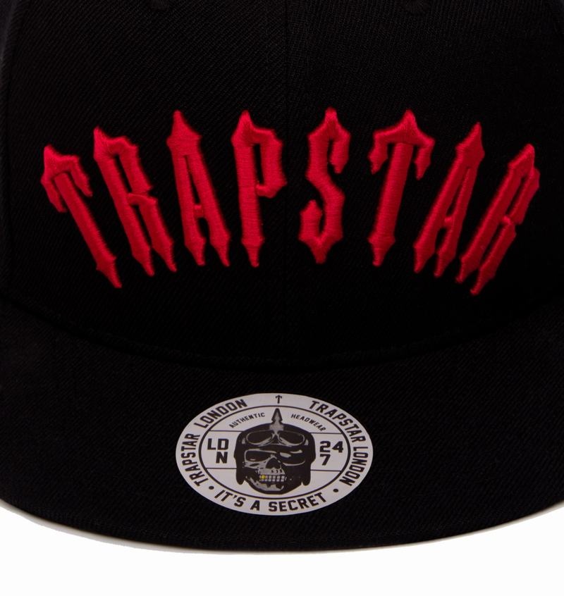 Black / Red Trapstar Irongate Arch Snapback Men's Caps | IKNVPA-162