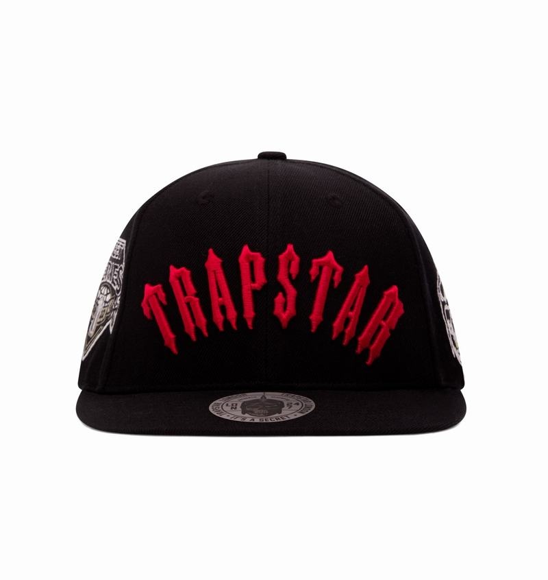 Black / Red Trapstar Irongate Arch Snapback Men's Caps | IKNVPA-162